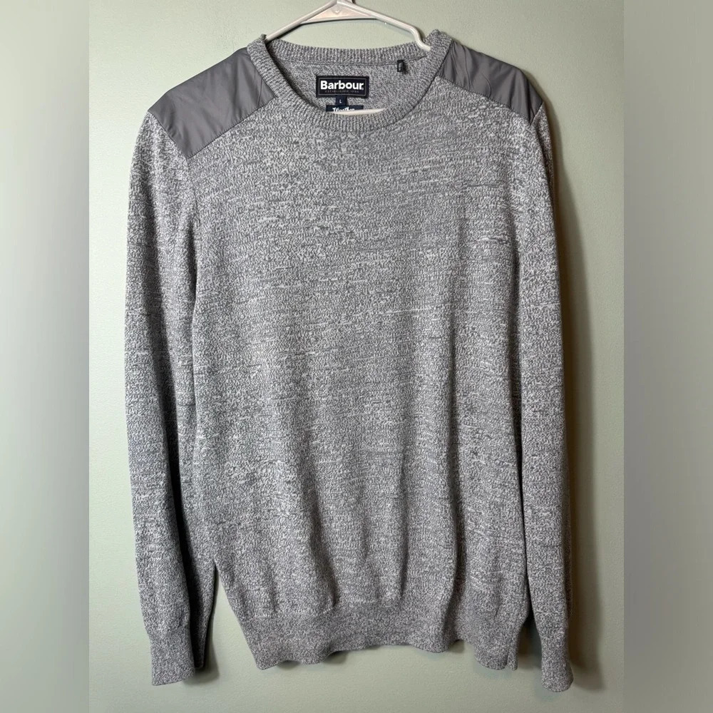 Barbour Men’s Weather Comfort Gray Crew Neck Pullover Sweater Size Large